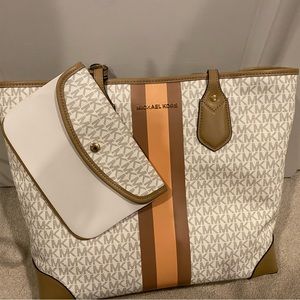 Michael Kors white Eva tote bag. NWT